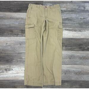 Eddie Bauer Tan Mens 36x33 Utility Fit Ripstop Khaki Cargo Pants Loose Straight